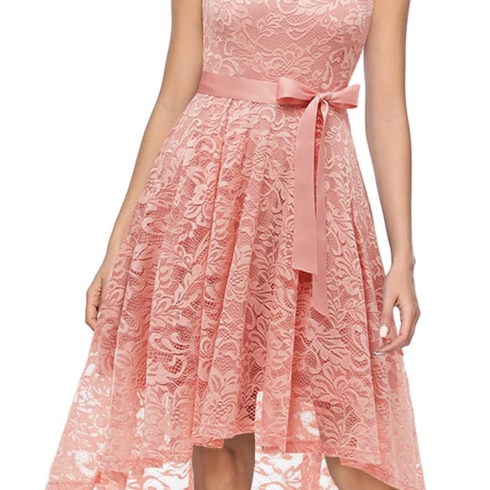 Elegant Pink Lace Dress